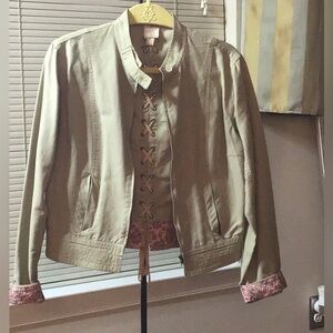 Women’s Plenty by Tracy Reese vintage Cropped jacket beige size 12